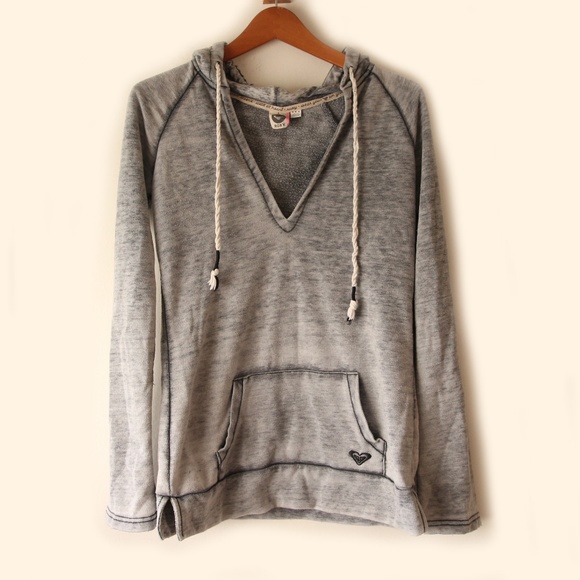 Roxy Tops - Roxy Heather Grey Hoodie M